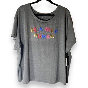 BE A NICE HUMAN Gray Relaxed Fit Tshirt